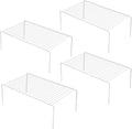 iPEGTOP Large (15.7 x 9.4 Inch) Kitchen Freezer Cabinet Storage Shelf, Set of 4 Rustproof Metal Wire Shelves Spice Shelf Rack Cupboard Organizer for Fridge Pantries Countertops Utensils, White