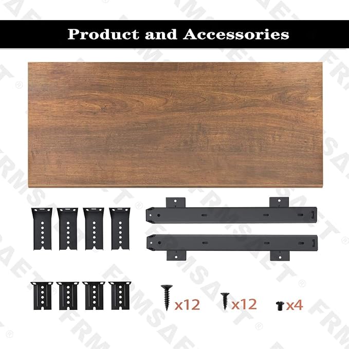 FRMSAET Furniture Accessories Office Product Suits Hardware 20/24/30 inches Keyboard Drawer Tray Wood Holder Under Desk Adjustable Height Platform. (30 inches, Brown)