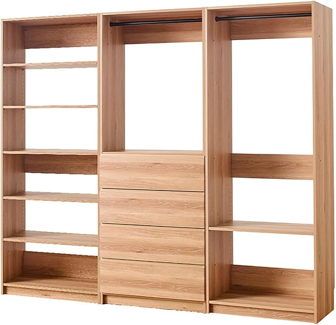 Maykoosh Closet System Organizer - Customizable Walk-in Wardrobe Storage Oak/Model EDB 3 Closet