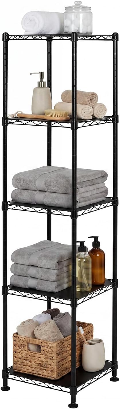 SafeRacks NSF 5-Tier Heavy Duty Steel Wire Shelves (14"x14"x60")