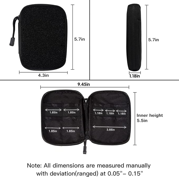 Mighty Pouch EDC Organizer - Nylon EDC Pocket Pouch with Hook and Loop Closure