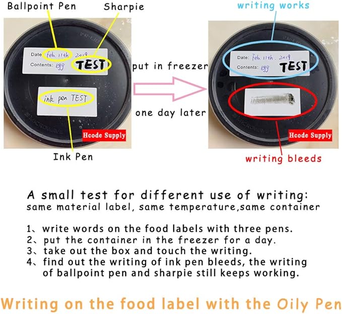 Hcode 2 x 3'' Self-Adhesive Removable Freezer Food Labels- Easy Clean Leaves No Residue- Cooler Food Storage Freezer Stickers Plastic Paper Perfect for Reusable Containers 2 Roll
