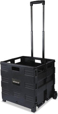 Universal Collapsible Mobile Storage Crate, 18 1/4"x15"x18 1/4" to 39 3/8", Black (14110)