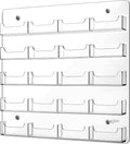 Hillban Acrylic Business Card Holder Wall Mount Clear Sticker Display Rack Multiple Card Holders Clear Acrylic Organizing Sticker Display Stand Pre Drilled(20 Pockets)