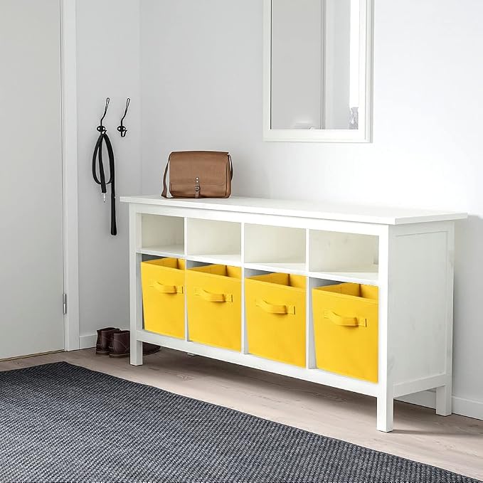 ShellKingdom Storage Bins, Foldable Fabric Storage Cubes and Cloth Storage Organizer Drawer for Closet and Toys Storage, 2 Pack (Yellow)