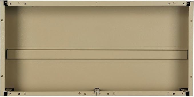 Global Industrial Wardrobe Storage Cabinet with Garment Rod, Steel Construction, Recessed Handle with Keyed Lock, 300 lbs Shelf Capacity, 36" W x 24" D x 72" H, Tan, Easy Assembly