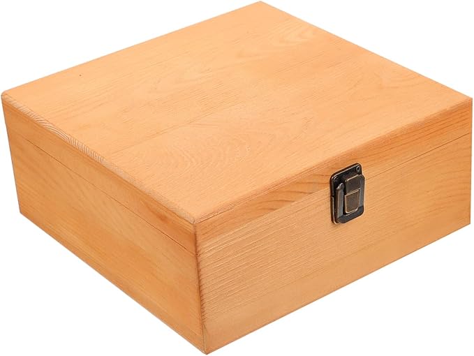 Unomor Vintage Wooden Storage Case for Jewelry and Sundries Medium Rustic Gift Box for Home Use Elegant Design for Organizing Objects