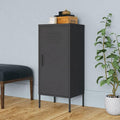 Modern Steel Storage Cabinet with Adjustable Shelves, Anthracite Matte Finish for Living Room and Office Organization, Durable Metal Construction
