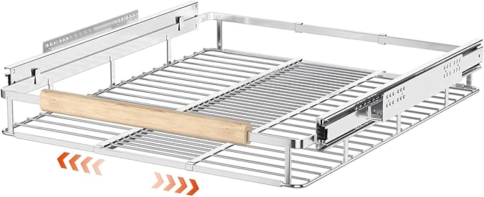 SANNO Expandable Slide Out Shelf Organizer, Pull Out Cabinet Shelves for Under Sink, Pantry & Cupboard, 1 Pack