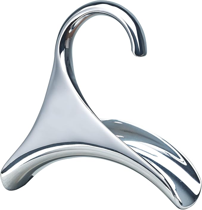 Bag-a-Vie Purse Hanger for Closet - Handbag Organizer Hooks for Hanging Bags & Purses, Protecting Bag Shape & Organizing Space (6 Hangers, Silver Metal)