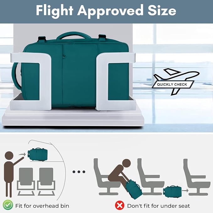 Taygeer Laptop Backpack, Carry On Backpack with 17.3inch Laptop Compartment | Airline Approved TSA Friendly Backpacks for Nursing Doctor Business Travel, Travel Daypack for Work Essentials, Peacock Blue