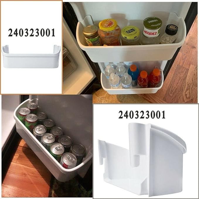 UPGRADED 240323001 Refrigerator Door Shelf Bin Compatible with Frigidaire & Kenmore Parts, Replace 240323007, 890954, EA429724, PS429724, AH429725, Only Fit Bottom Shelves