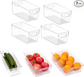 7 Pack Refrigerator Organizer Bins | 4 Sizes Stackable Clear Pantry Storage Bins with Handles for Fridge, Shelves, Drawer, Snack Organizer for Home & Kitchen