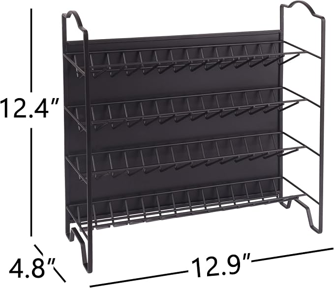 SWOMMOLY 4 Tier Magnetic Spice Rack Organizer with 28 Spice Jars | 396 Spice Labels, Chalk Marker, Funnel Set for Refrigerator, Metal Fridge, Microwave, Cabinet, Countertop,12.9" W x 12.4" H