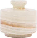 MARBLOUS KRAFTS Marble Salt Cellar 3 Inch White Onyx Salt Holder With Lid for Spice Jar & Stone Salt Container, Modern Sugar Bowl