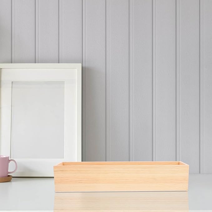 Wooden Storage Box Without Lid Decorative Centerpiece Organizer for Home Table Sleek Minimalist Design for Sundries and Jewelry Fine Wood Construction