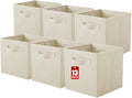 ShellKingdom Storage Bins, Foldable Fabric Storage Cube And Cloth Organizer | Storage Drawer For Closet And Toys, 13 X 13 X 13 INCH, 6 Pack (Beige)