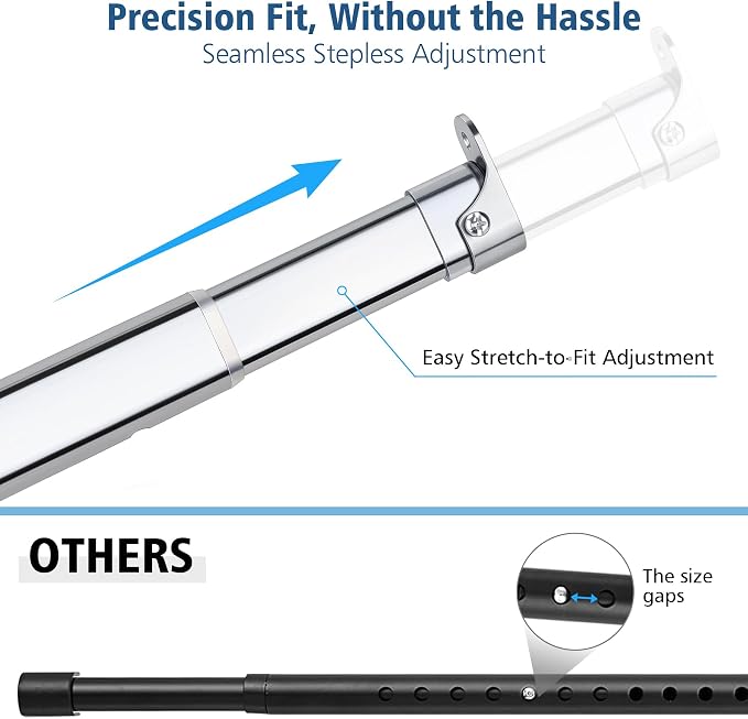 Adjustable Oval Closet Rod, 18-31 Inch,90 Lbs Heavy Duty (Chrome)