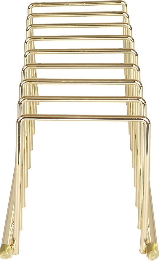 FitWell Kitchen Bakeware Organizer,Plate Racks,Rack for Plastic Lids,Cutting Boards,Cookie Sheets,Pots & Pans Holder,Compact Kitchen Storage,Cabinet Organizer (Gold)