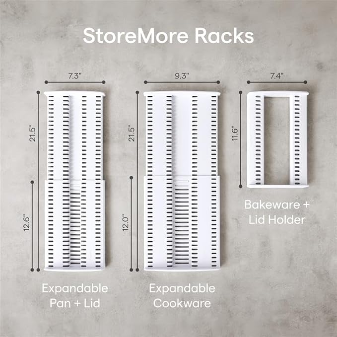 YouCopia StoreMore Expandable Pan + Lid Rack, Pot Lid Organizer, Adjustable