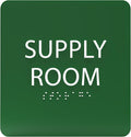 6" X6" Supply Room Sign - ADA Compliant Tactile Graphics Grade 2 Braille Text Acrylic Door Wall Signs - Stocking Tracking Monitoring Storage Room Sign for Office, School, Warehouse