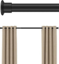Tension Curtain Rod by EZFurni, 42-123 Inches, Heavy Duty Tension Rods for Windows, Adjustable Spring Loaded Curtain Rods No Drilling, Renter Friendly, Hold Up Blackout Curtains and Non Slip, Black