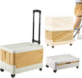 XCBYT Storage Bins With Wheels - Rolling Cart for Closet Organizers and Storage, Foldable Crate for Teachers, Collapsible Shopping Cart