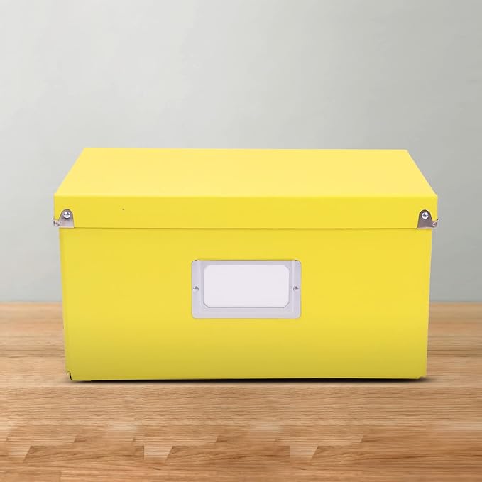 Snap-N-Store Vinyl Record Storage Box - 7"/45 RPM - 1 Pack- Crate Holds up to 75 Vinyl Albums - Yellow