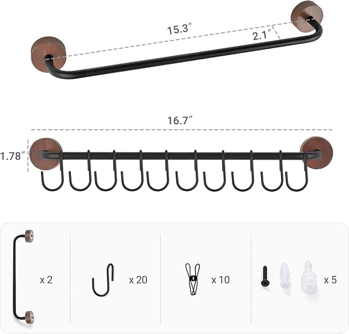 Mkono Hat Organizer, Metal Hat Rack for Wall Storage with 20 Hooks Set of 2 | Hanger for 20 Caps, Adjustable Hooks Design, Holder Baseball Caps Scarves Coats Belts, Closet Door Bedroom Entryroom Laundry