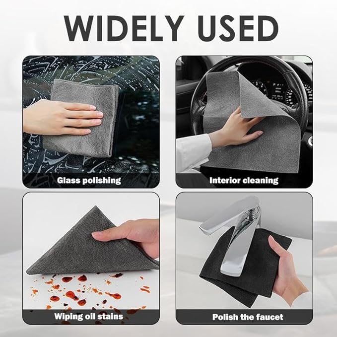 10 Pcs Thickened Microfiber Cleaning Cloths - Streak-Free & Lint-Free Magic Cleaning Wipes, Reusable All-Purpose Cloths for Windows, Glass, Furniture (11.8×11.8 in)