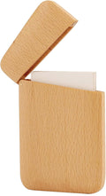 Wood Business Card Holder Wooden Magnetic Business Card Case Portable Simple (Beech Wood)
