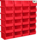 Akro-Mils 30210 AkroBins Plastic Storage Bins, Space-Saving Stackable Bins for Garage, Pantry, Craft Organization, 5" x 4" x 3", Red, 24-Pack