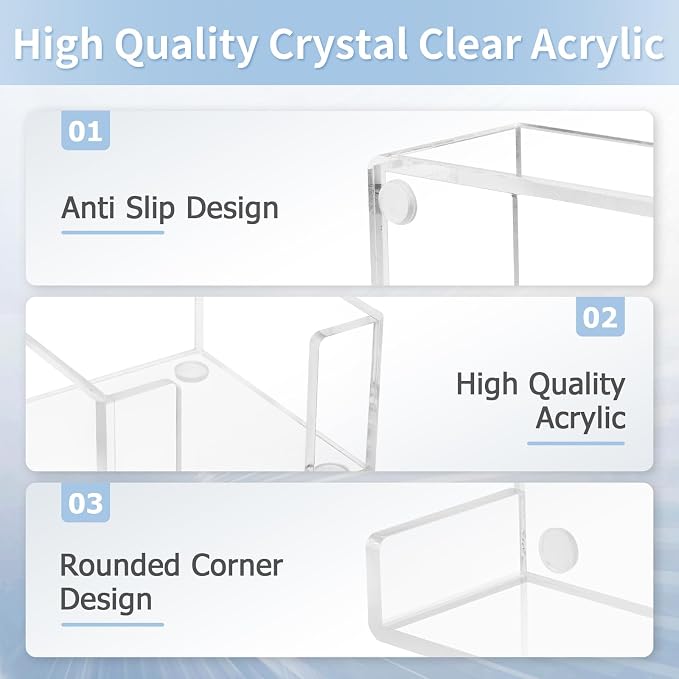 Acrylic Sticky Note Holder, 3 x 3 Crystal Clear Sticky Note Dispenser Acrylic Notepad Holder for School Home Office Desk Organization