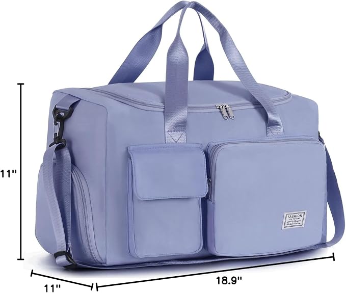FIORETTO Women's Gym Duffle Bag with Shoes Compartment, 30L Capacity, Ideal for Travel, Gym, Sports, Duffel, Weekender