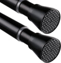 2 Pack Black Tension Curtain Rod 30 to 64 Inch,Adjustable Curtain Rod,Shower Tension Curtain Rod No Drilling,7/8" Spring Curtain Rods for Windows Closet Doorway Door