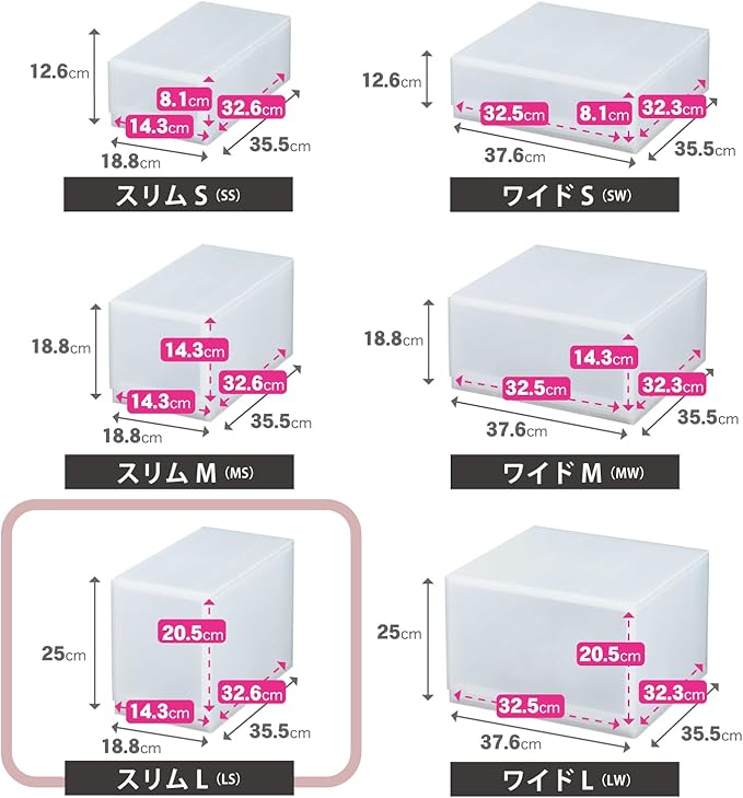 Sanka D2SC-LSCL Modular Case, Flexible Combination Drawer Storage Case, Slim L, Clear, Drawer Storage That Can Be Combined According To Your Lifestyle, Pull Out And Close Drawers, Rubber Stopper To