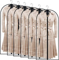 Clear Garment Bags for Hanging Clothes Travel (24'' x 54'' Set of 6) Clothes Storage Bags Closet Cover for Open Closet with Zipper for Suit, Sweaters Travel Laundry Wardrobe Closet Garment Dust Cover