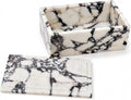 Natural Marble Rectangle Jewelry Box with Lid, 7.87 in | A rectangle marble box for watches, jewelry, slim glasses, hair ties, and dresser-top organization.