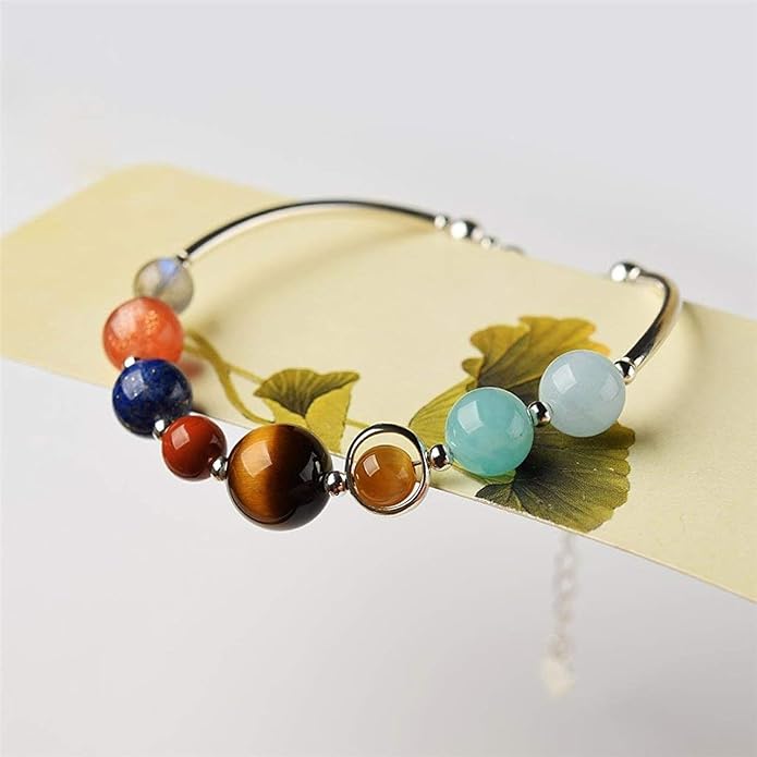 Jan&Dee Natural Crystal 925 Silver Solar System crystal bracelet