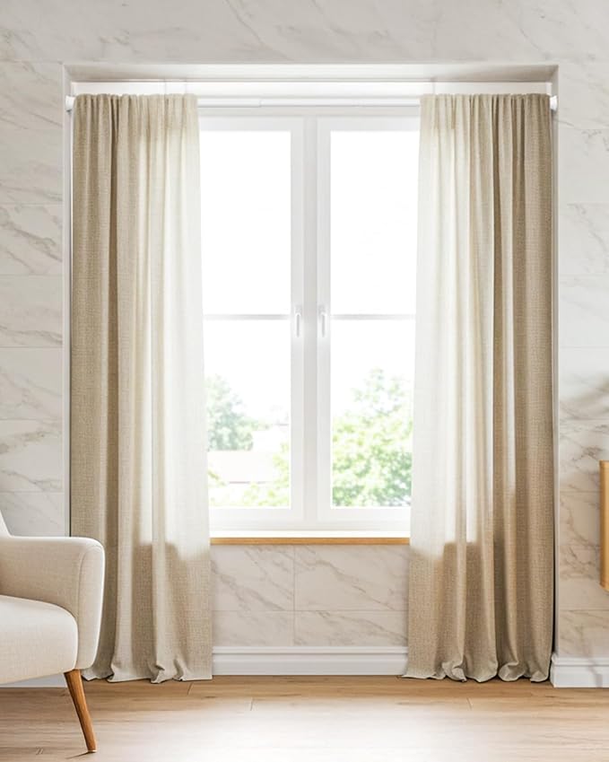 2Pack Spring Tension Curtain Rods for Windows 24-48Inch Adjustable Curtain Rods No Drilling White Tension Rod Expandable Pressure Spring Tension Rod for Closets