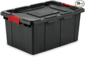 Sterilite 18-Pack Industrial Tote, Plastic Storage Bins with Lids, 15 Gallon, Black - Heavy-Duty Organizing Containers for Closet, Bathroom, and Office