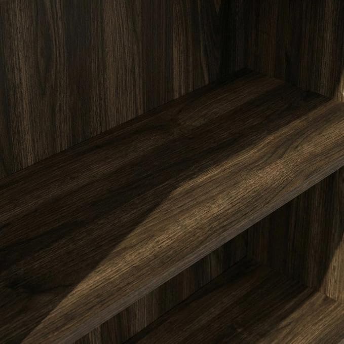 Furnifact Columbia Walnut Bookcase with Wooden Construction, Stylish Storage for Living Room or Office, Durable and Modern Design