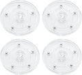 4 Pcs Clear 4 inch Acrylic Lazy Susan Rotating Turntable Organizer Bearings - Round Swivel Plate for Spice Rack, Table, Cake, Kitchen Pantry