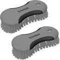 SetSail Multi-Purpose Scrub Brush of 2 Pack, Stiff Bristles Cleaning Brush with Non-Slip Grip Heavy Duty Scrub Brushes for Cleaning Bathroom Kitchen Tile Bathtub Sink, Black Grey