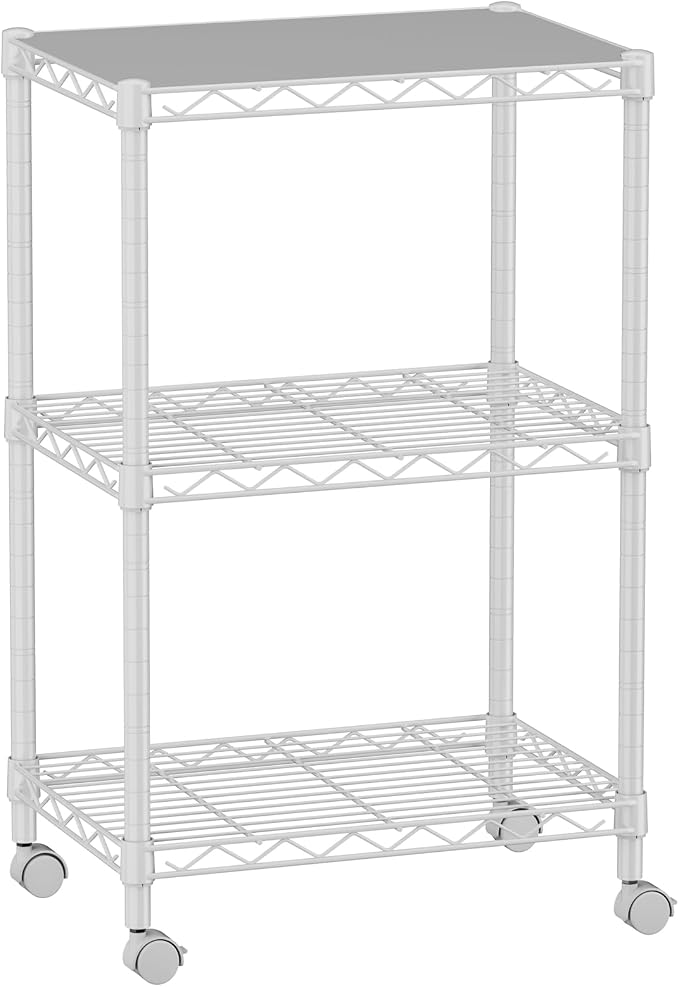 SINGAYE 3 Small Wire Shelves Kitchen Pantry Close Home Organizers and Storage Bathroom Shelf Laundry Room Organization Adjustable Book Metal Garage Shelving Unit