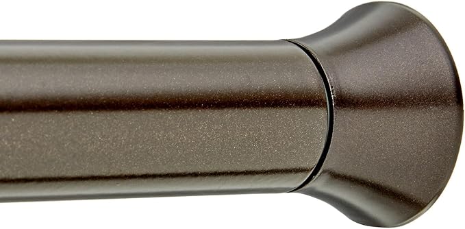 Amazon Basics No Drill Shower Curtain Tension Rod, Adjustable Length, 42-73", Bronze, Lightweight Metal
