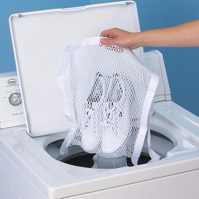 2 Pcs Shoe Dryer Bags,Adjustable Reusable Sneaker Dryer & Wash Bag Large Honeycomber Mesh Bags with Zipper and Strap for Washing Machine Shoes, Clothing