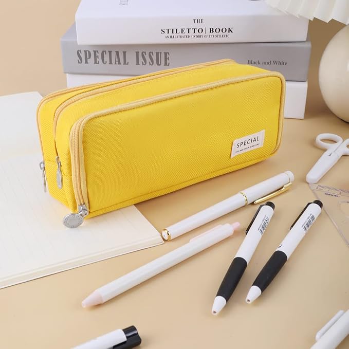 iSuperb Large Pencil Case 3 Compartments Pencil Pouch Big Capacity Pencil Bag for Kids Teen Girls Boys Student School Supplies Oxford Organizer Pen Bag Cosmetic Makeup Pouch