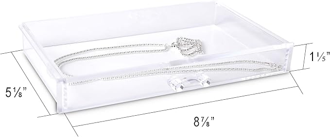 Frebeauty Extra Large Acrylic Jewelry Box for Women 5 Layers Clear Jewelry Organizer Velvet Earring Box with 5 Drawers Rings Display Case Necklaces Holder Tray for Women Girls(Blackish Green) | Jewelry Storage for Rings Earrings Bracelets,Dustproof,Vel...