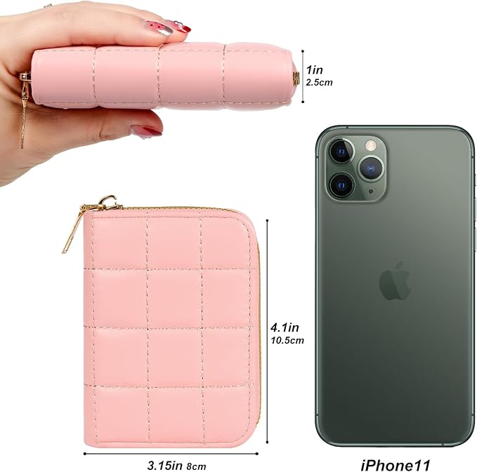 Credit Card Wallet, RFID Card Case Wallet, Zipper Card Cases Holder for Men Women, RFID Blocking, KeyChain Wallet, Compact Size Card Organizer Case for Women